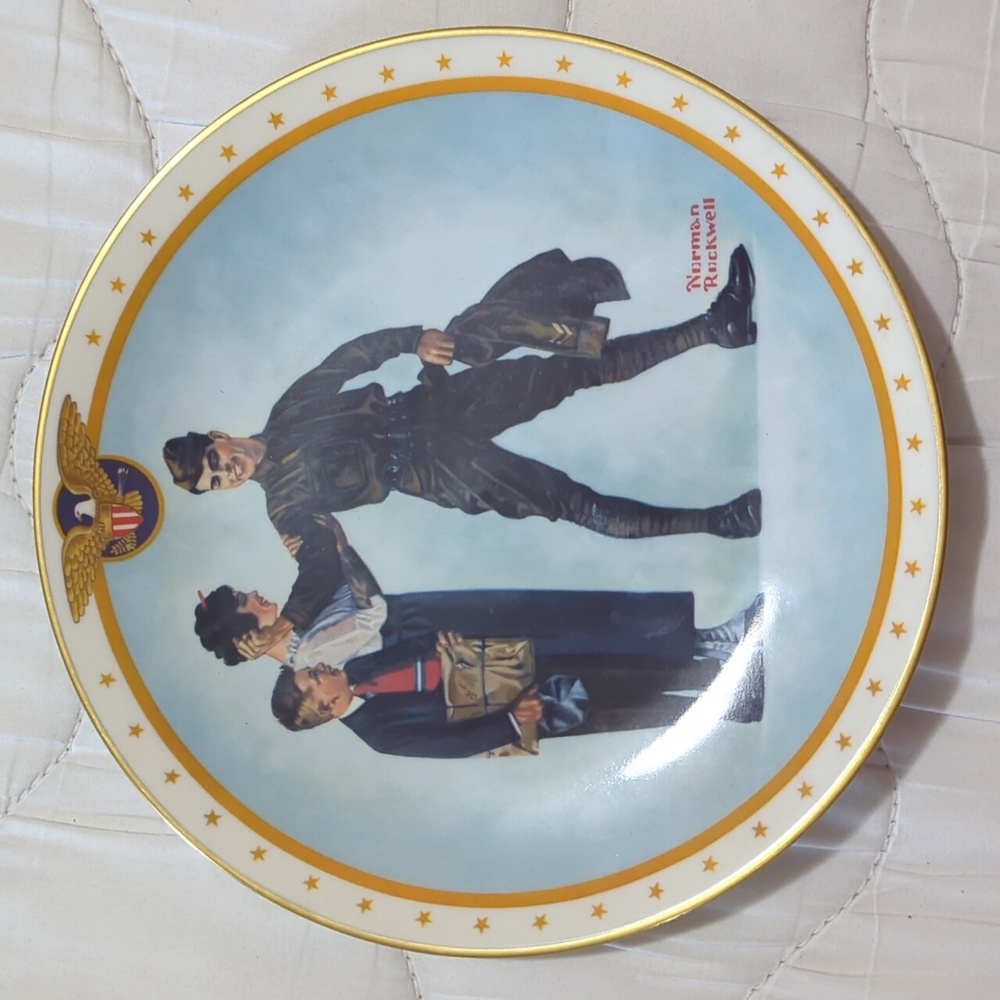 Vintage USA 1982 Norman Rockwell Home Of The Brave "Back To His Old Job"…
